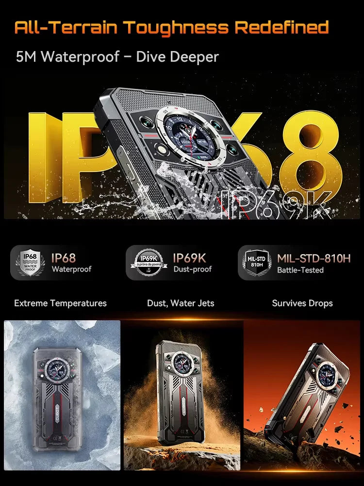 [Ship From UK] Cubot KingKong 11 Rugged Smartphone 5G 10200mAh 32GB(16+16) 256GB 108MP 6.72'' Mobile Phone Android 15 Cellphones