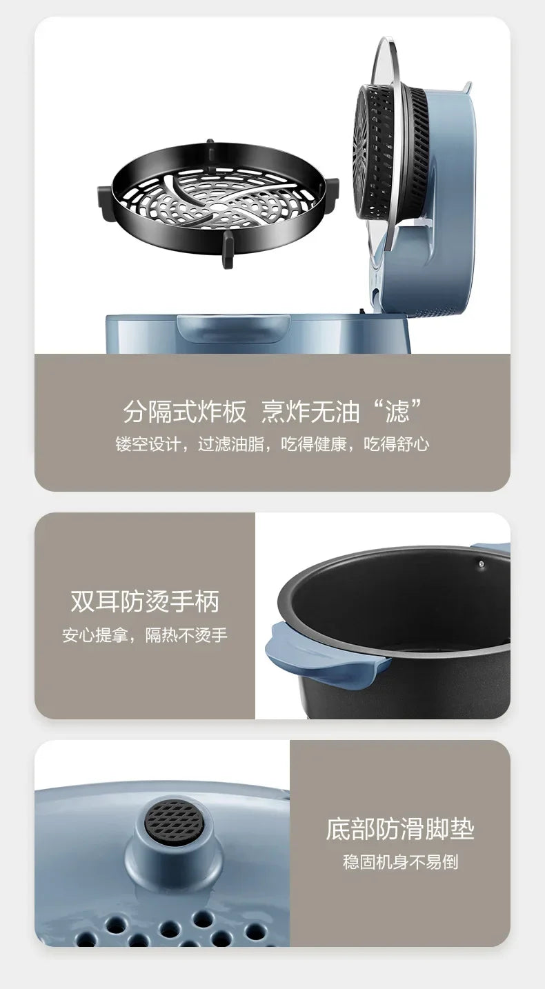 Visible 5L Large Capacity Air Fryer: Intelligent Household Oil-Free Steam Fryer.
