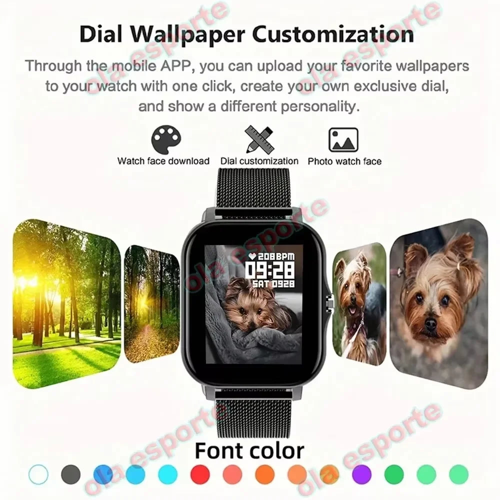 2025New Upgrad Smart Watch For Men Women 1.83Inch Full Touch Display BT Call Sports Monitoring SmartWatch For Android&IOS Phone