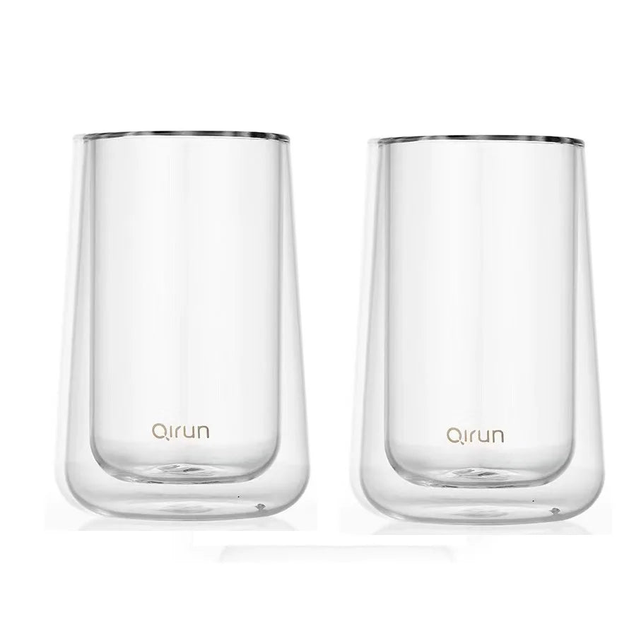 Whiskey Tasting Glass Set of 2, Double Walled Snifter, Clear Glass for Parties Bars and Home Gatherings, Dishwasher Safe