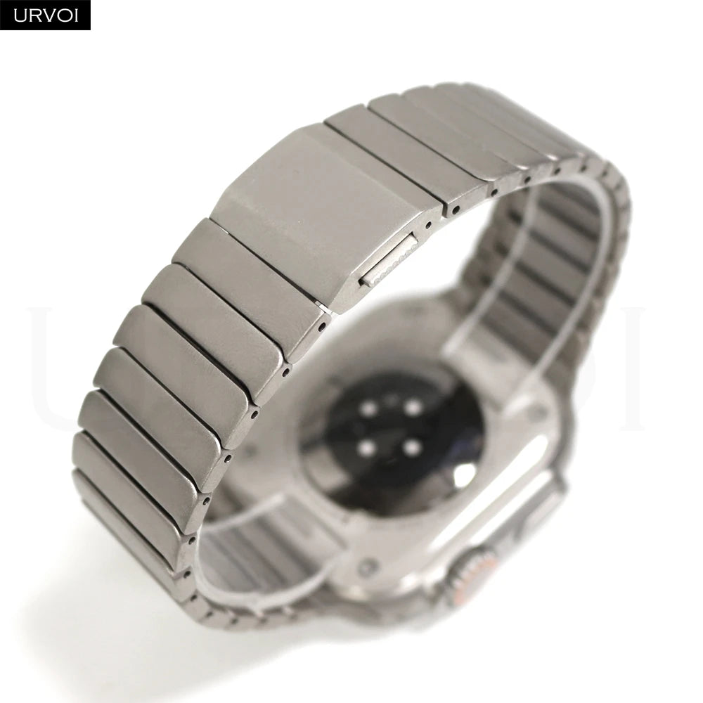 URVOI Titanium link bracelet for Apple Watch Ultra 3 2 Series 11 10 9 8 7 SE magnetic buckle strap wristband 45 49mm