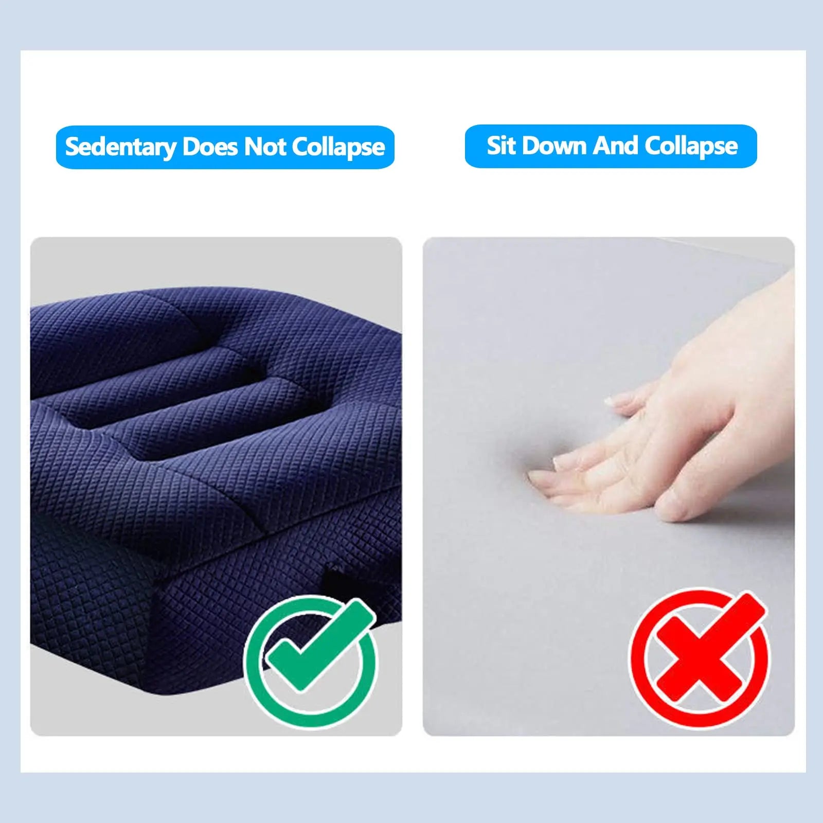 Extra Large Seat Cushion - Firm Memory Foam Chair Pad | For Recliner, Wheelchair, Office Chair, Car, Stadium & More