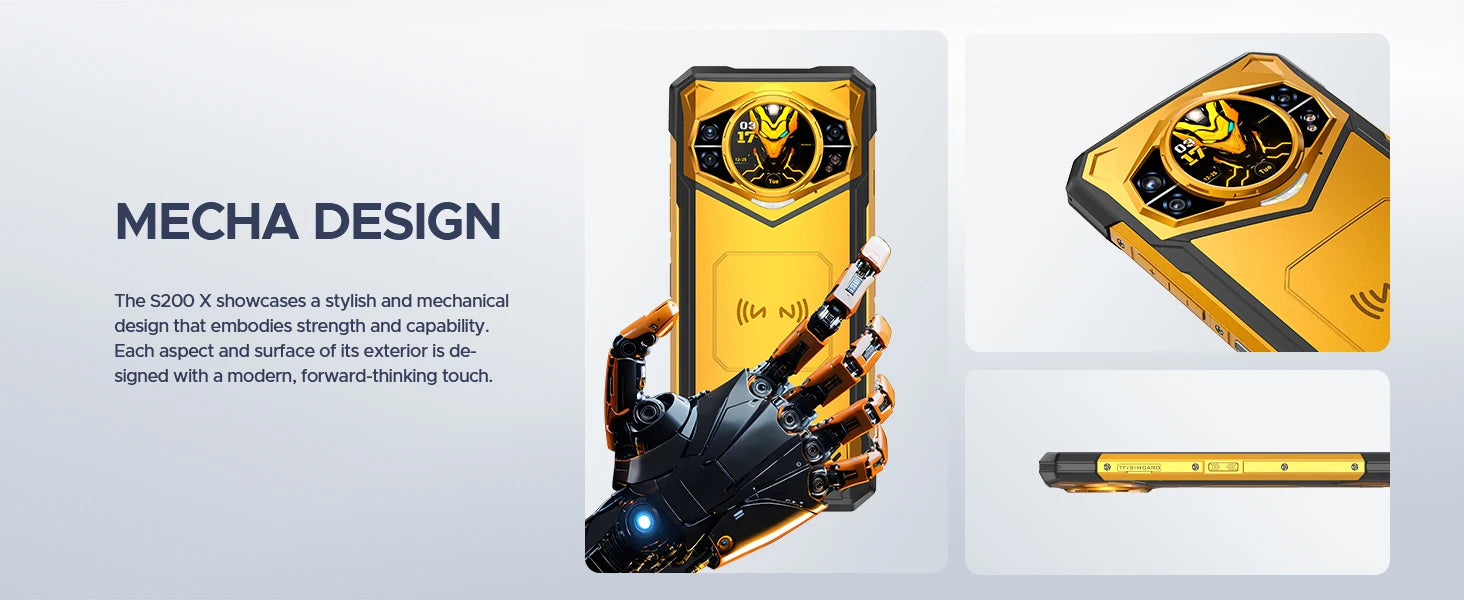 DOOGEE S200 X 5G Rugged Phone 6.72" 120Hz Dimensity 7050 12GB+512GB AI Triple Camera 10100mAh Battery NFC 5g Smartphone