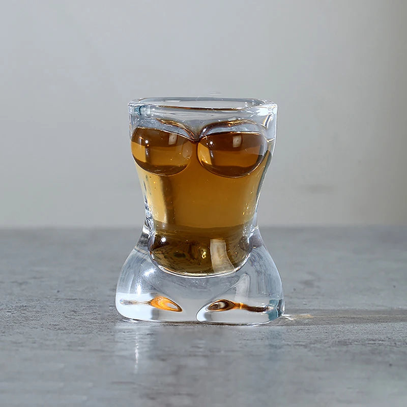 1PC Novelty Body Shaped Glass Beer Cup, Transparent Drinkware for Cocktails and Juices, Funny Wine Glass, Bar and Cafe