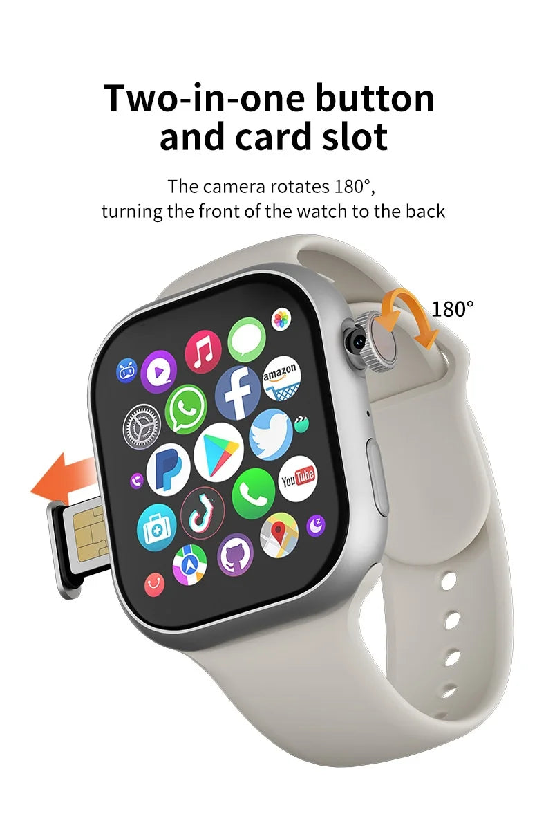 5G LTE VP19 Pro Android 10.0 S11 Smart Watch 2.29'' AMOLED Display Smartwatch With 80W Pull-out Camera Face/Fingerprint Unlock