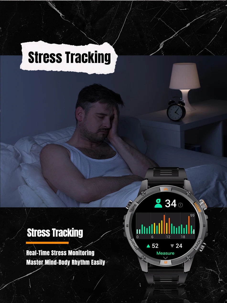 2025 New Professional GPS Sports Smart Watch Outdoor RIDE Run GPS track Swim Watchs Compass 3ATM Sports Bluetooth Call Watch Men