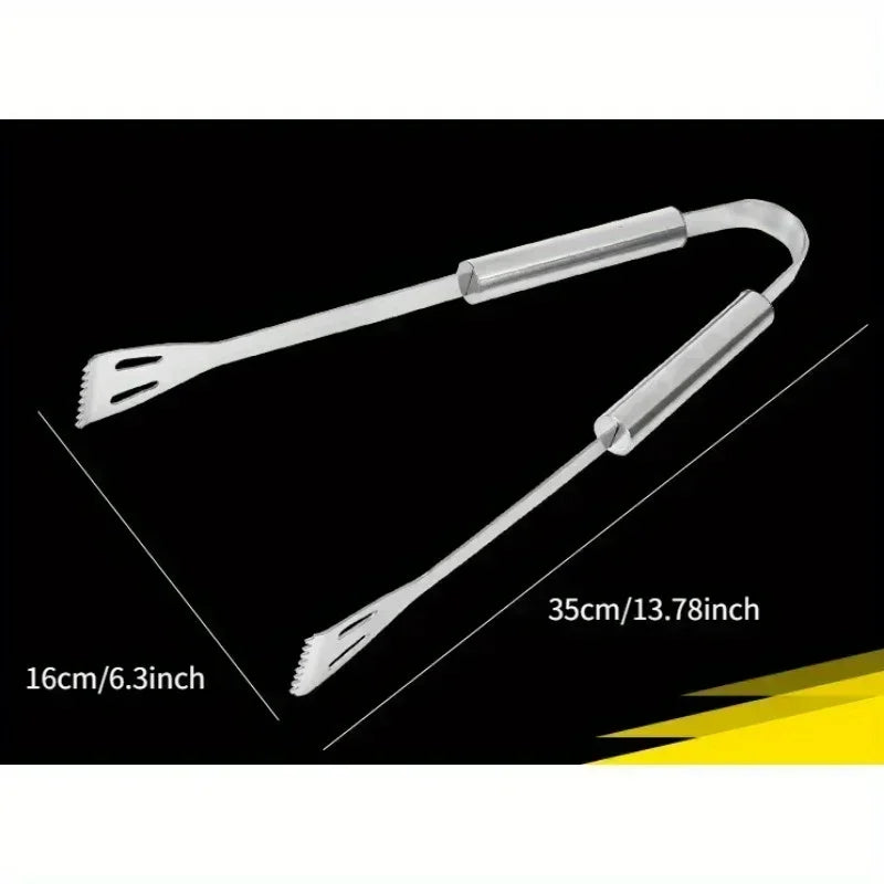 Stainless Steel Camping Barbecue Tool Set Portable Outdoor BBQ Utensils with Carry Bag Kitchen Forks Clips Shovels Grilling Kit