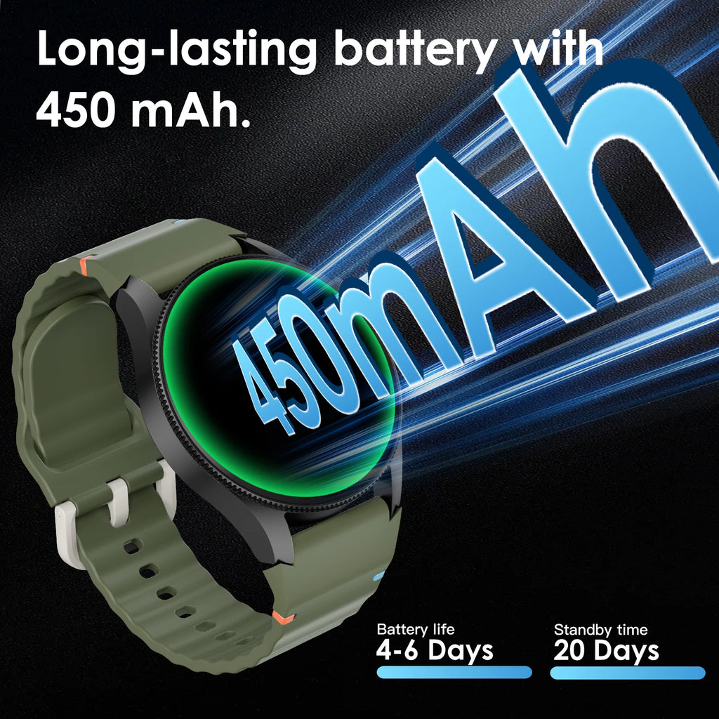 Pinteek G12 Dual-Band GPS Smartwatch: Military-Grade Compass, 3ATM Waterproof, 150+ Sport Modes Smart Watches for Men