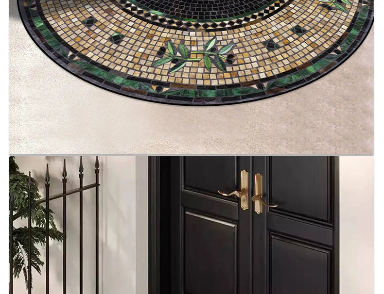 Entrance Carpet Anti-slip Dirt-resistant Wear-resistant Door Rug Semicircular Imitation Marble Texture Welcome Floor Mat 현관 카펫