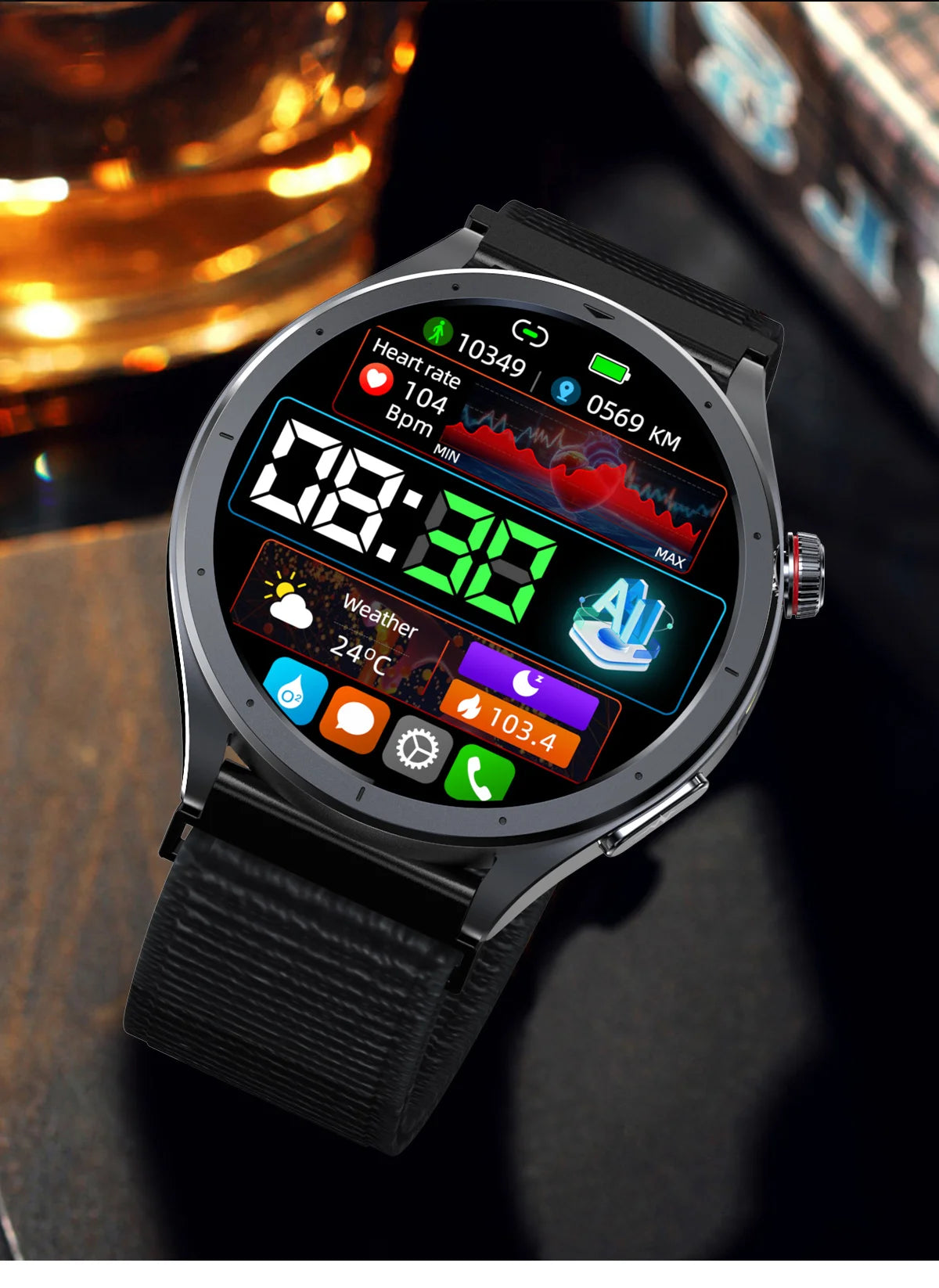 2026 New Body Fat Analysis Health Smart Watch ECG+PPG Uric Acid Blood Pressure Blood Oxygen Clock Call Smart Watch For Men Women