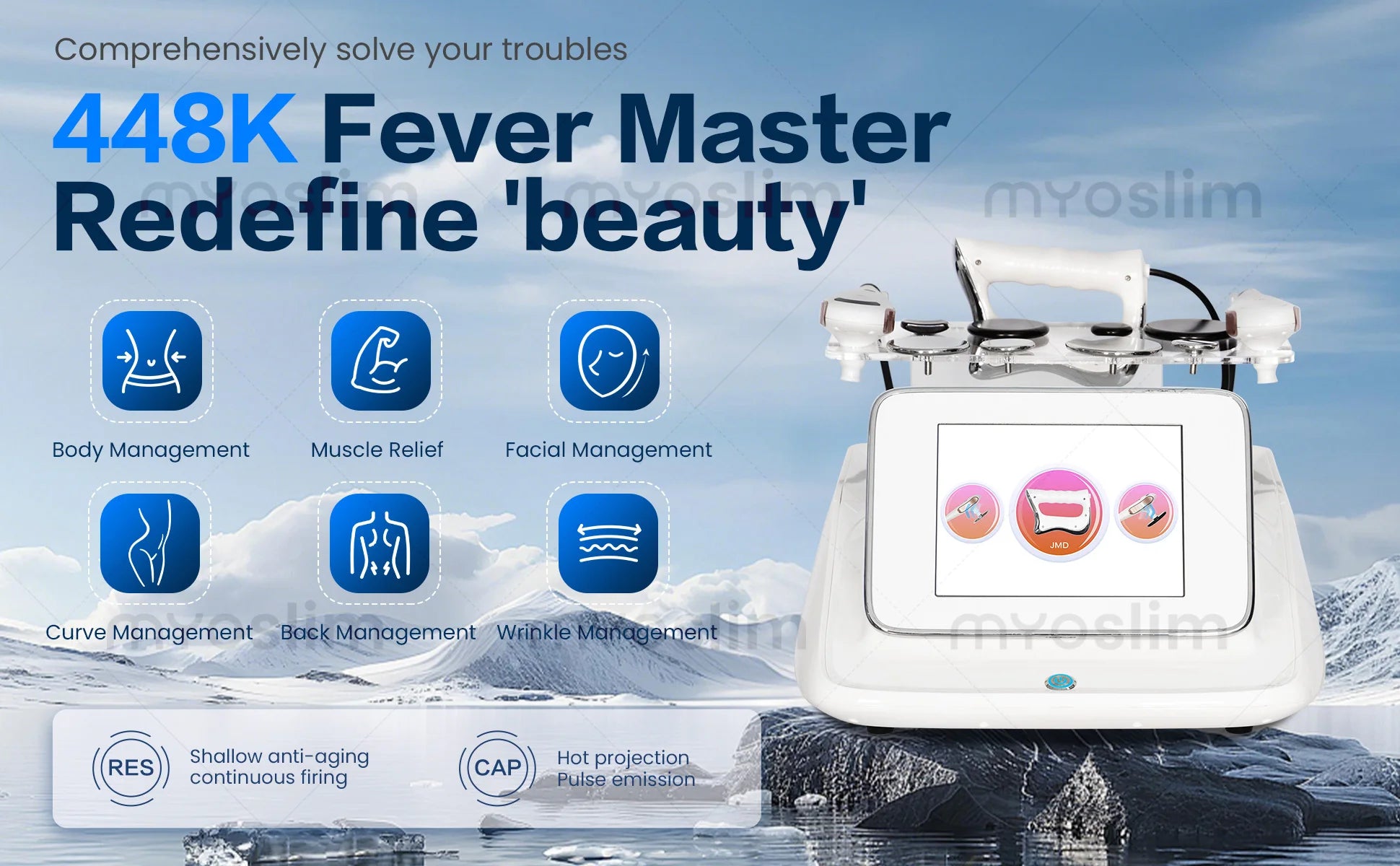 3 in 1 RET CET Diathermy Machine 448kHz Tecar Therapy Capacitive Resistive Body Slimming Pain Relief Equipment
