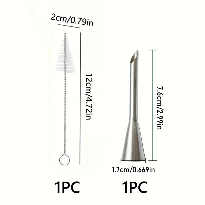 4Pcs Puff Pastry Piping Nozzle Set, Stainless Steel Decorating Tips for Cake Cupcake Cookie Cream Icing, Baking Tools for  Baker