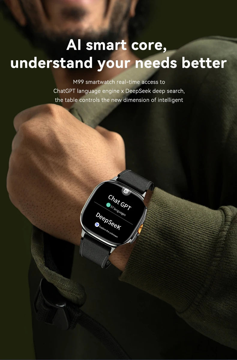 M99 Smart Watch Men's Watch SIM card 4G Android Google Play 2.4 inches 480*480  Amoled 32gG Memory GPS WIFI SmartWatches