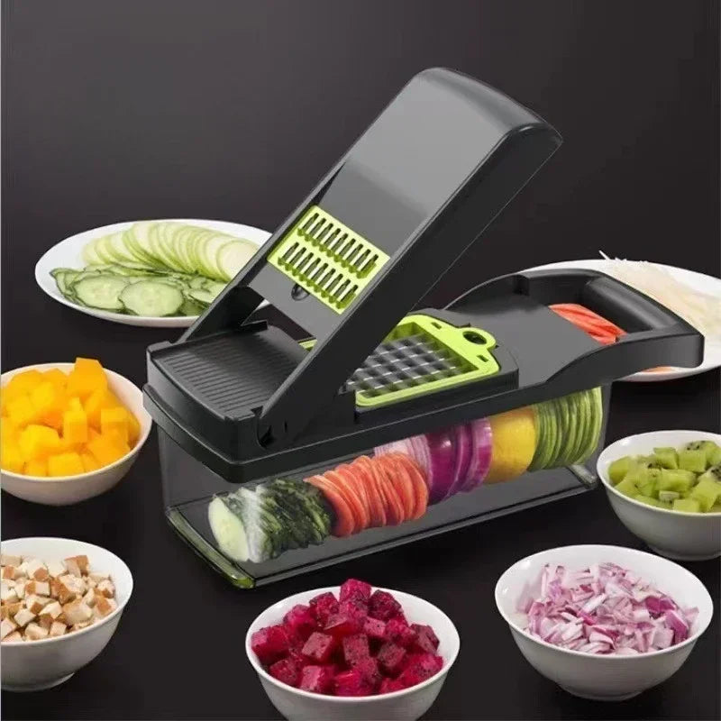 16 Multifunctional Vegetable Cutting Artifacts Household Kitchen Vegetable Cutting Slicer Potato Shredded Wire Wiper Dice