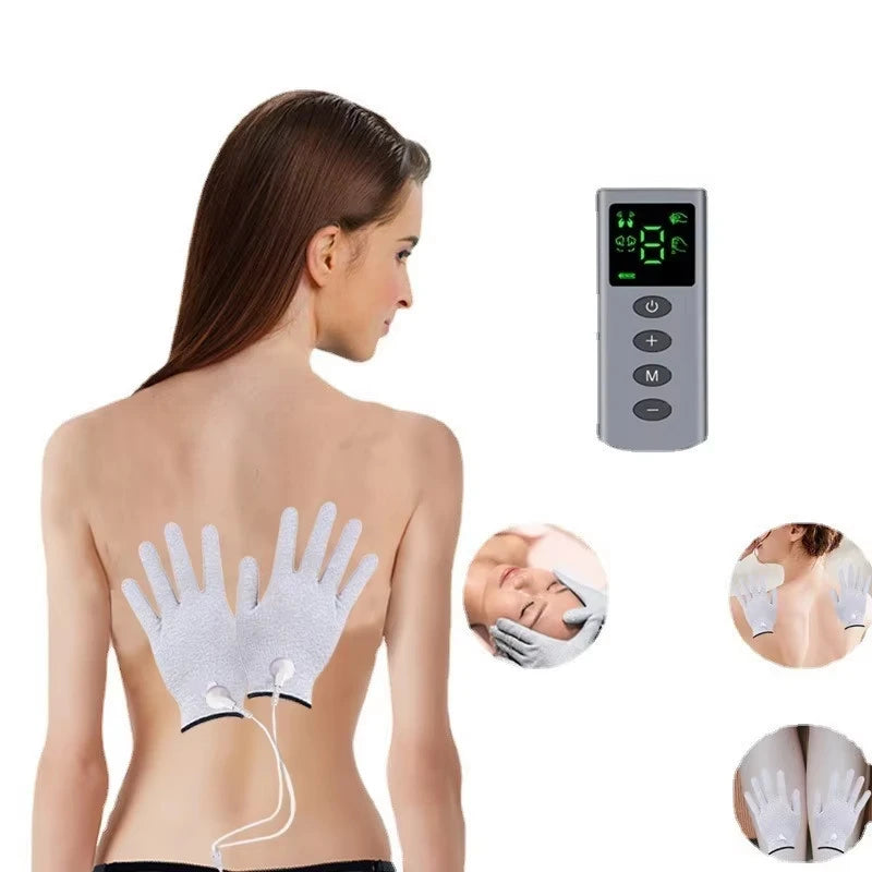 Hot Sale TENS/EMS Massage Gloves 4 Mode Palm Muscle Stimulator Portable Beauty Physiotherapy Handheld Pain Relief Massager Glove