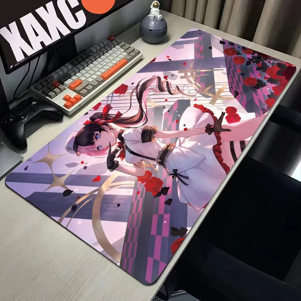 Anime Girl VTuber VSPO Mousepad Large XL XXL Keyboard Desk Mat PC Gaming Accessories Mouse Pad HYBXAXC LockEdge Non-slip Mat