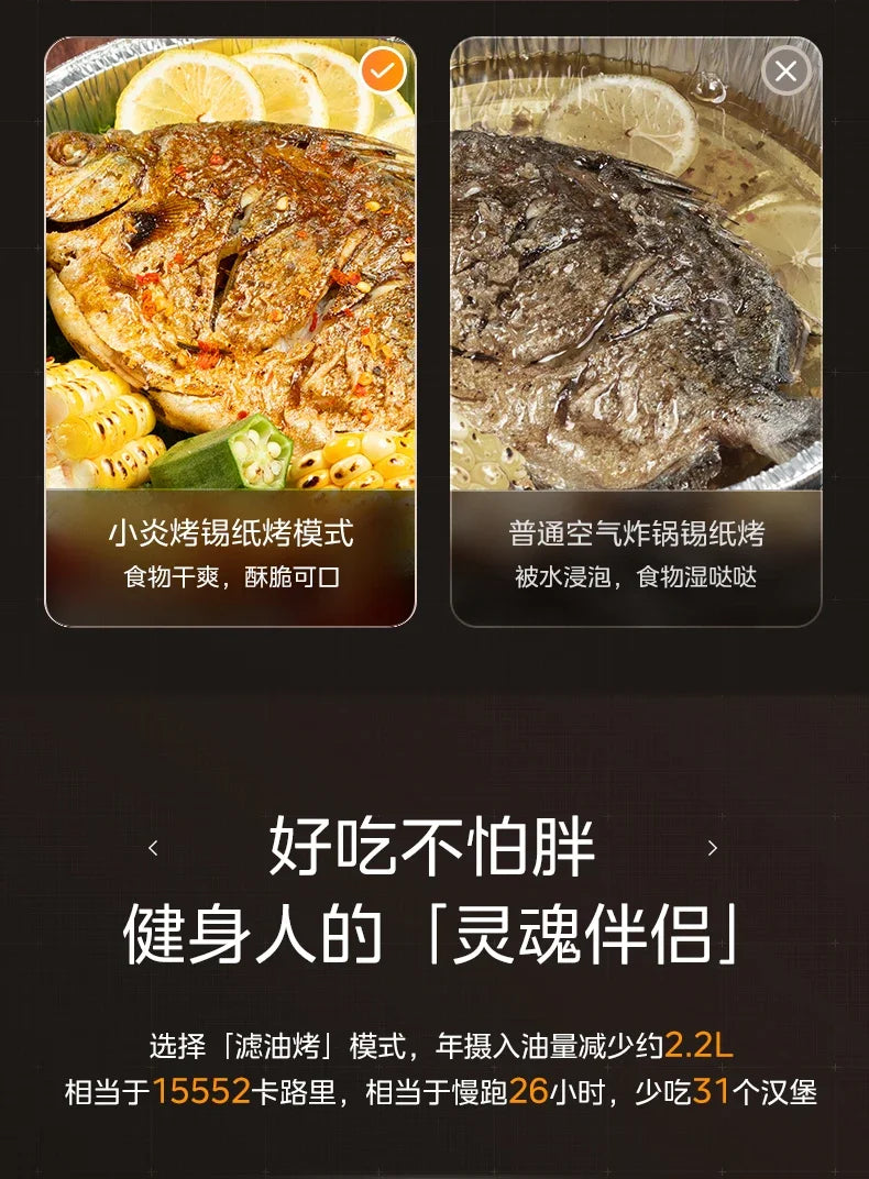 Bake Air Fryer: New Home Multifunctional. Large Capacity Integrated Automatic Visual Electric Oven Fritadeira Eletrica Air Fryer