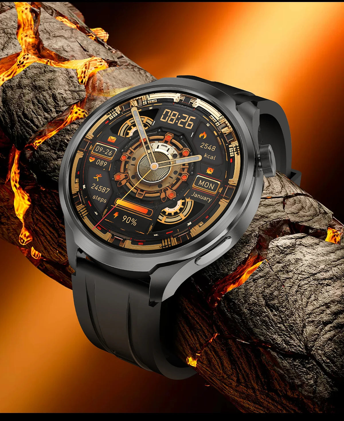 1.85-inch HD Sapphire Glass Smart Watch Men's GPS Movement Track NFC Bluetooth Call  Lingdong Island Health Detection Smartwatch