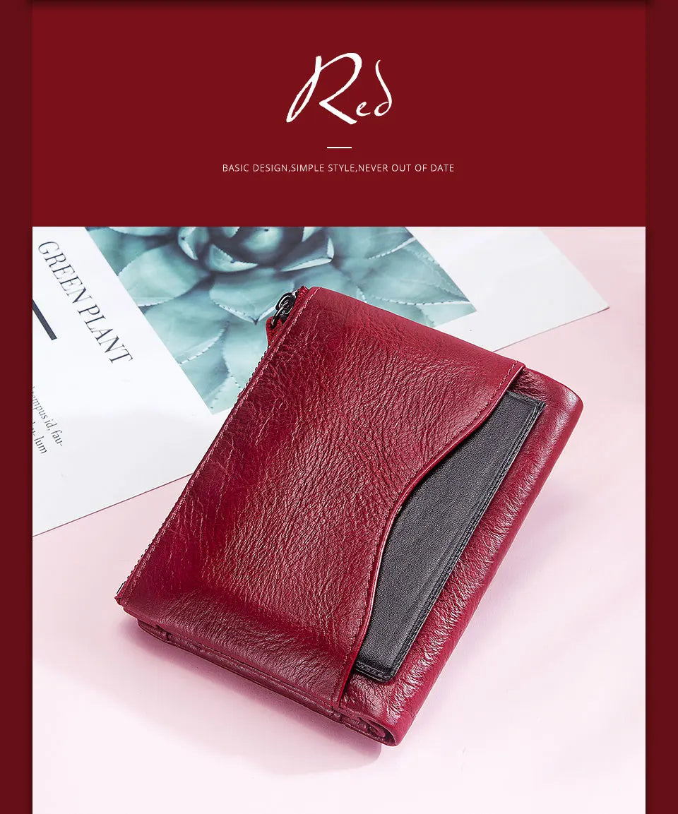HUMERPAUL Short Wallet for Men Genuine Leather RFID Wallets with Card Holder Bifold Zip Coin Pocket Billetera Hombre Small