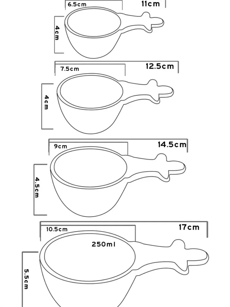 4pcs Christmas Measuring Spoons Set, 3D Hand-painted Ceramic Bowl Measuring Cup, Baking DIY Cake Flour Kitchen Accessories Gift