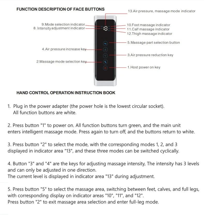 JinKairui Electric Pneumatic Leg Massager Extended Version for Deep Relaxation of Thighs, Calves and Feet with Remote Control