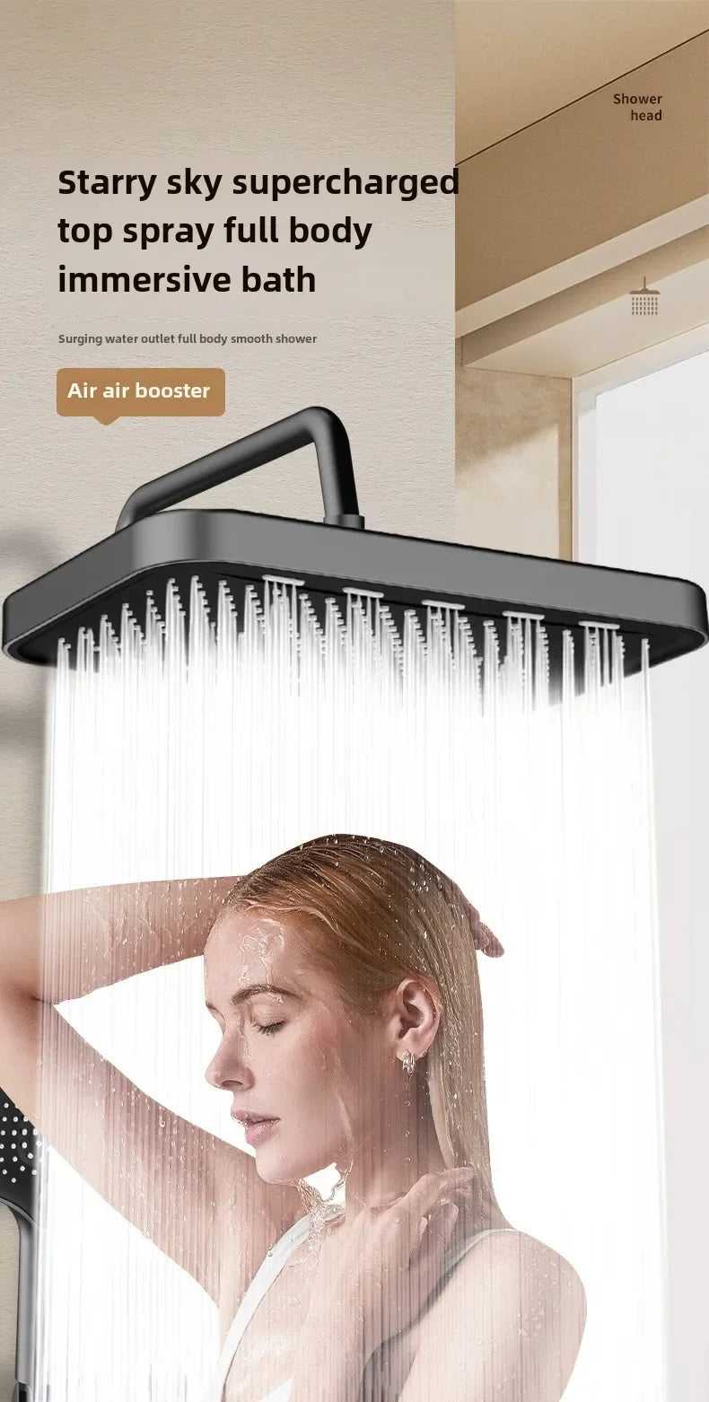 Large showerhead, pressurized showerhead, top spray, pressurized bathroom, rain shower, household shower, showerhead, shower