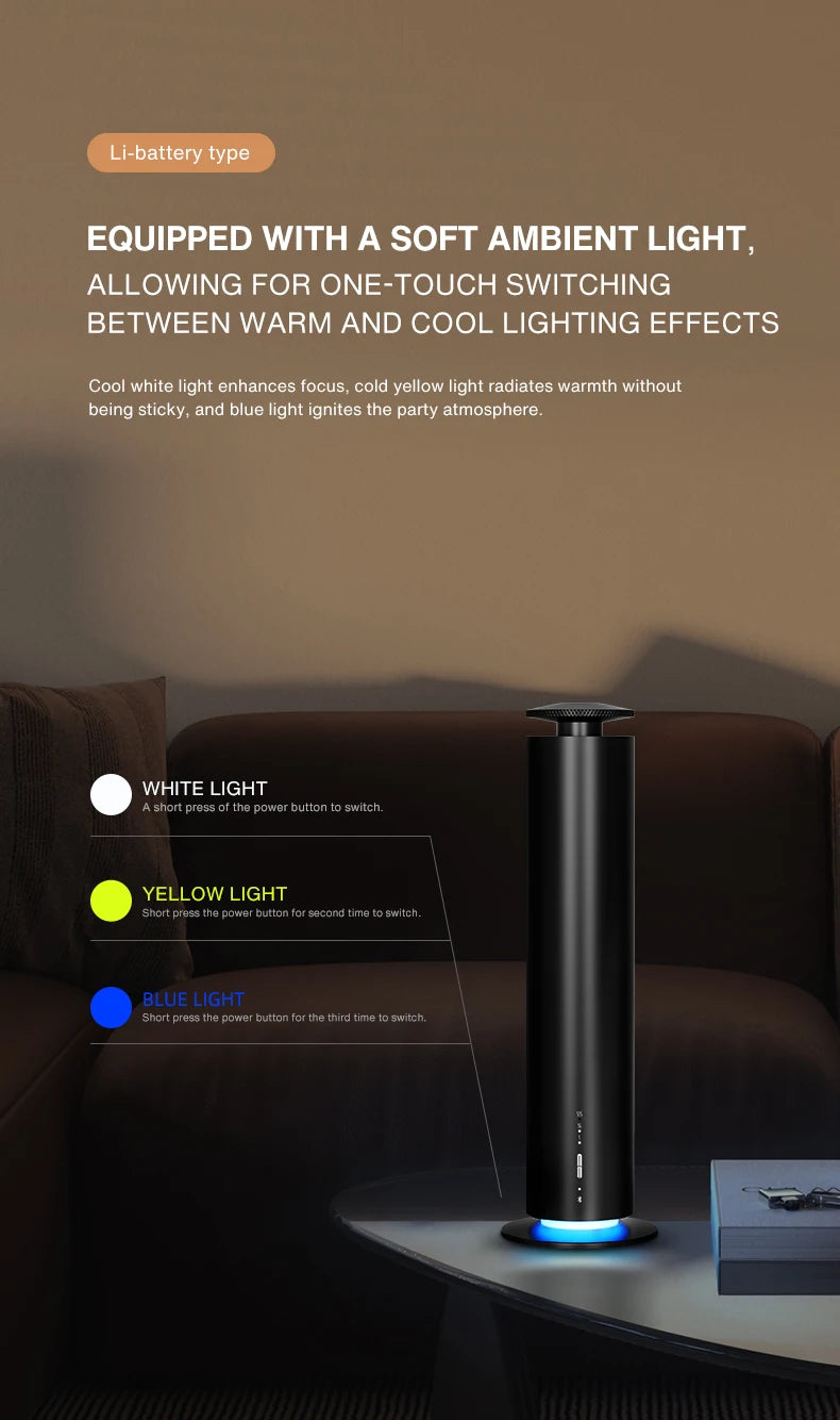 TEABLUM Smart Essential Oil Diffuser Office Aromatherapy Machine Battery Aromatherapy Machine Home Electric Aromatherapy Machine
