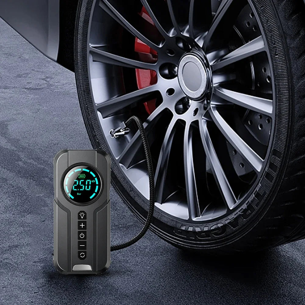 Portable Car Air Compressor 12V 100W Electric Tire Inflator LCD Display Rechargeable Air Pump Digital Cordless Car Tyre Inflator