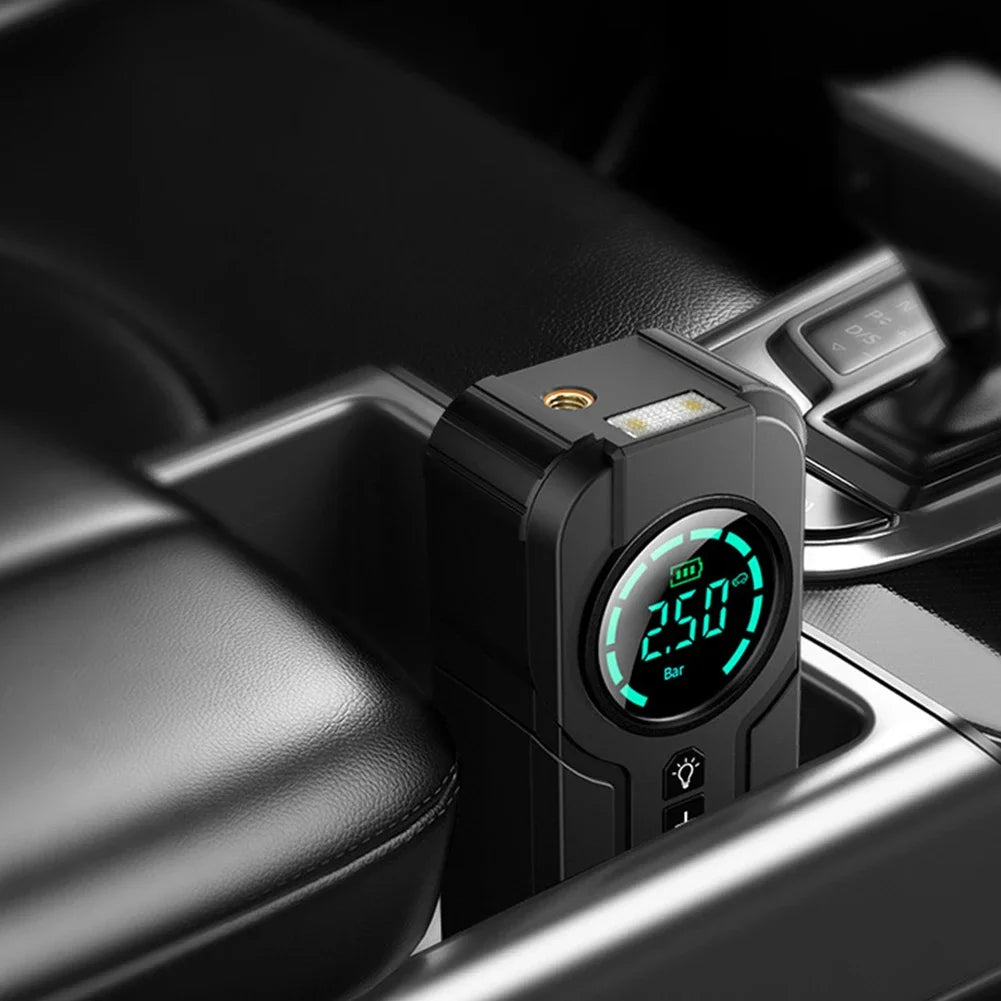 Portable Car Air Compressor 12V 100W Electric Tire Inflator LCD Display Rechargeable Air Pump Digital Cordless Car Tyre Inflator