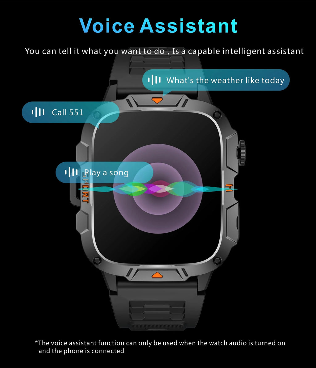 2025 For Xiaomi Original Built-in Dual-band GPS Men Smartwatch BT Call Fitness Military 5ATM IP68 Military Sport Smart Bracelet