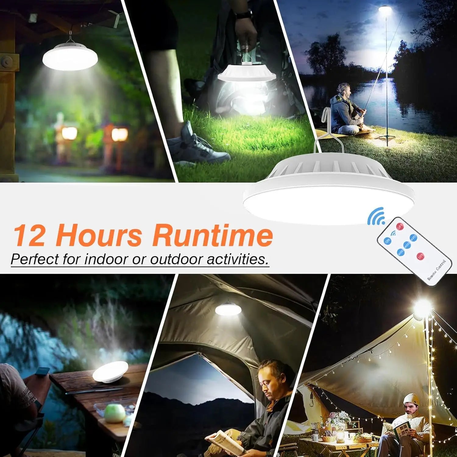 Portable Camping Light Power Bank LED Camping Lanterns With Remote Control Waterproof Outdoor Tent Light Rechargeable Flashlight