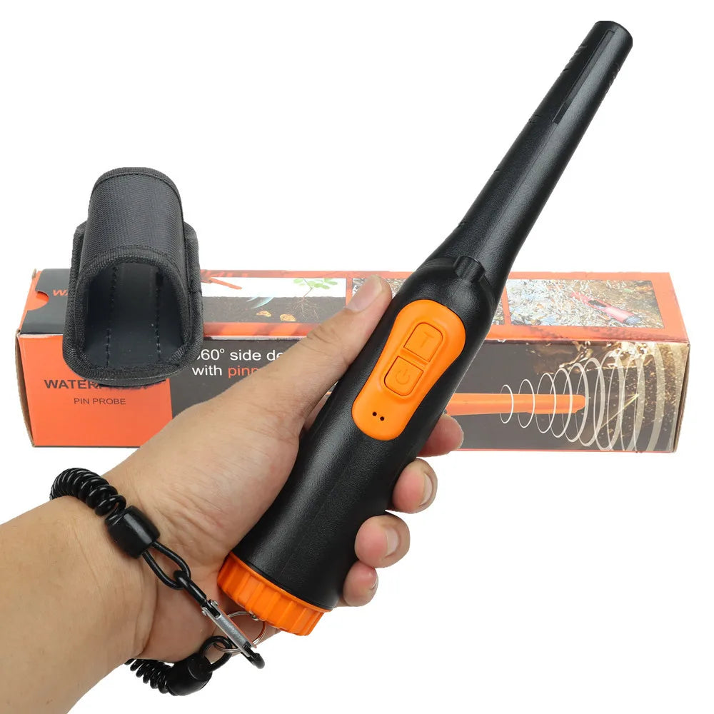 Fully Body Waterproof Handheld Metal Detector Underwater Pin Pointer Three Mode With Portable LED Light Black Orange Red RZX-520