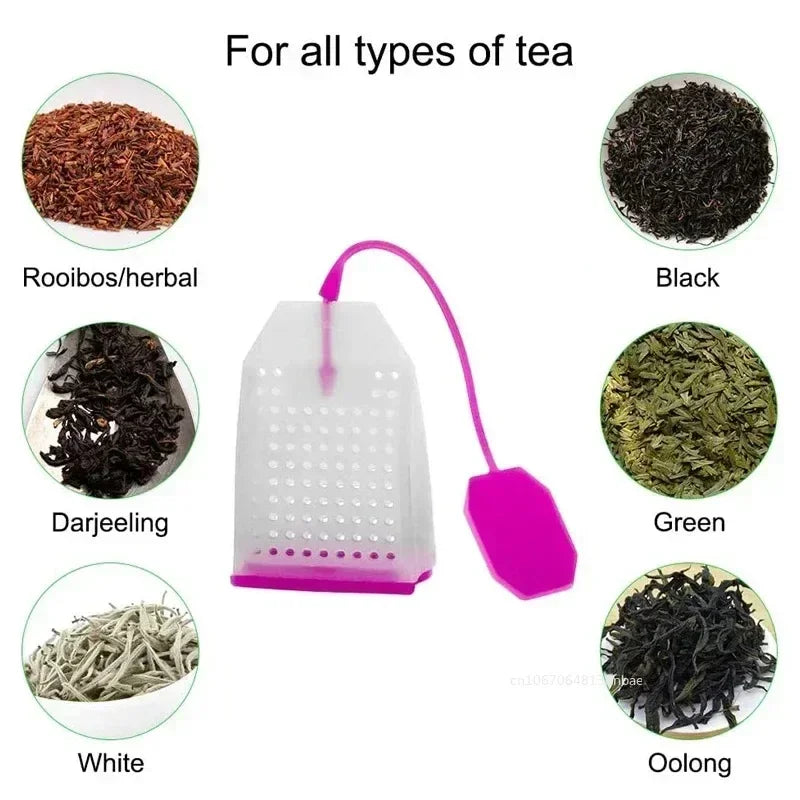 Food-grade Silicone Tea Bags Tea Infuser Colorful Style Strainer Herbal Loose Tea Strainer Tea Diffuser infusor Kitchen Tools