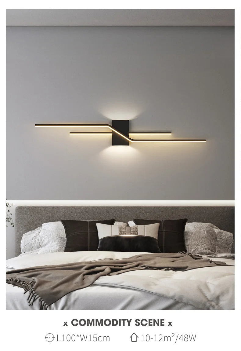 Wall Lamp Living Room TV Background Wall Lantern Minimalist Strip Lamp Bedroom Bedside Decoration Aisle Lamps Bracket Light