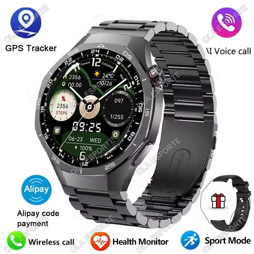 2026 New Smart Watch Men Watch 5 Pro 1.52 AMOLED Screen Bluetooth Call GPS Tracker NFC Heart Rate Dynamic Lsland SmartWatch Hw12