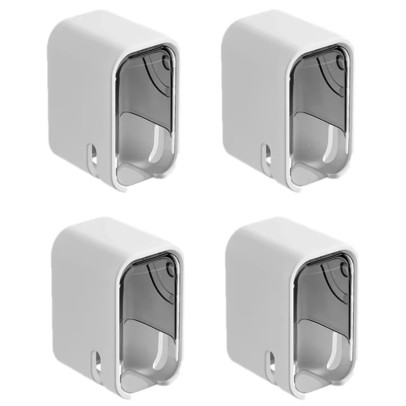 2PCS Toothbrush Holder Flip-top Wall Mounted Toothbrush Rack Dustproof Toothbrush Storage Box Bathroom Electric Toothbrush Shelf