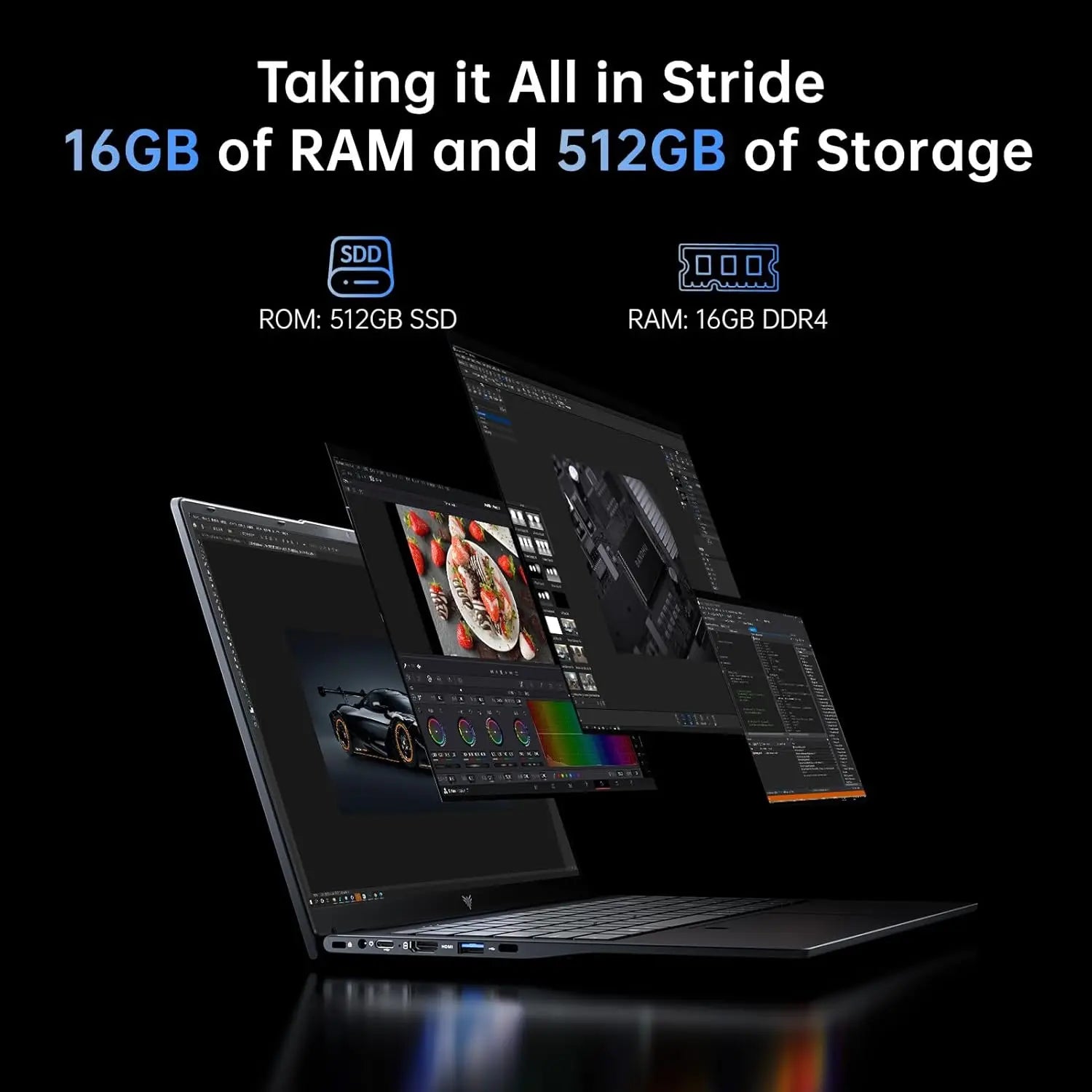 KAMRUI LX15PRO AMD Ryzen3 4300U 15.6 Gaming Laptop Computer Windows Laptop IPS 16GB DDR5 512GB NVMe SSD Backlit & Numeric Keyboard Wifi5