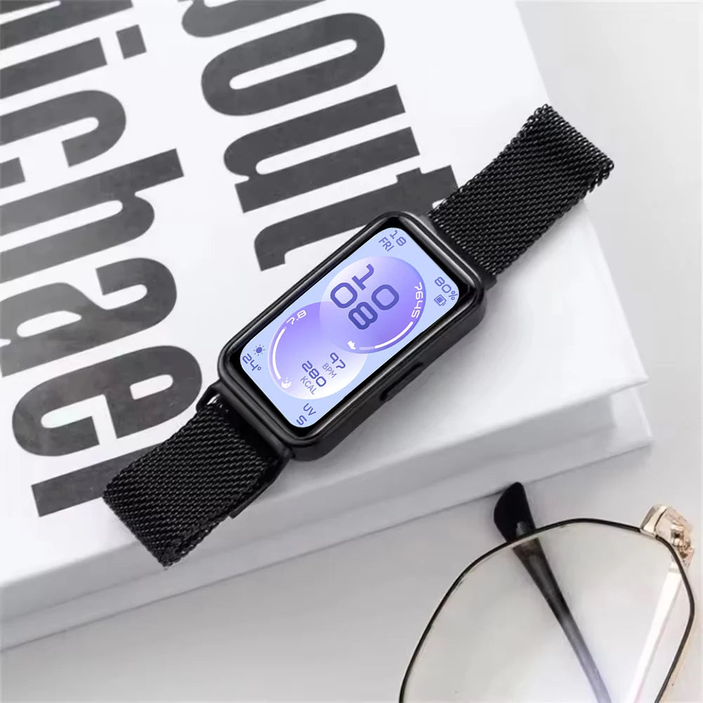 Milanese Band for Huawei Band 11 Pro 11 Metal Magnetic Strap Bracelet Breathable Wristband for Huawei Band 11 Correa Accessories