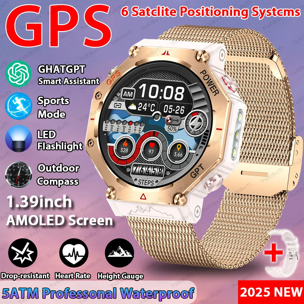 2026 T-Rex 3 Ultra Men Smart Watch Original 10ATM Waterproof GPS Rugged Compass Military 100+ Sports Mode Smart Bracelet