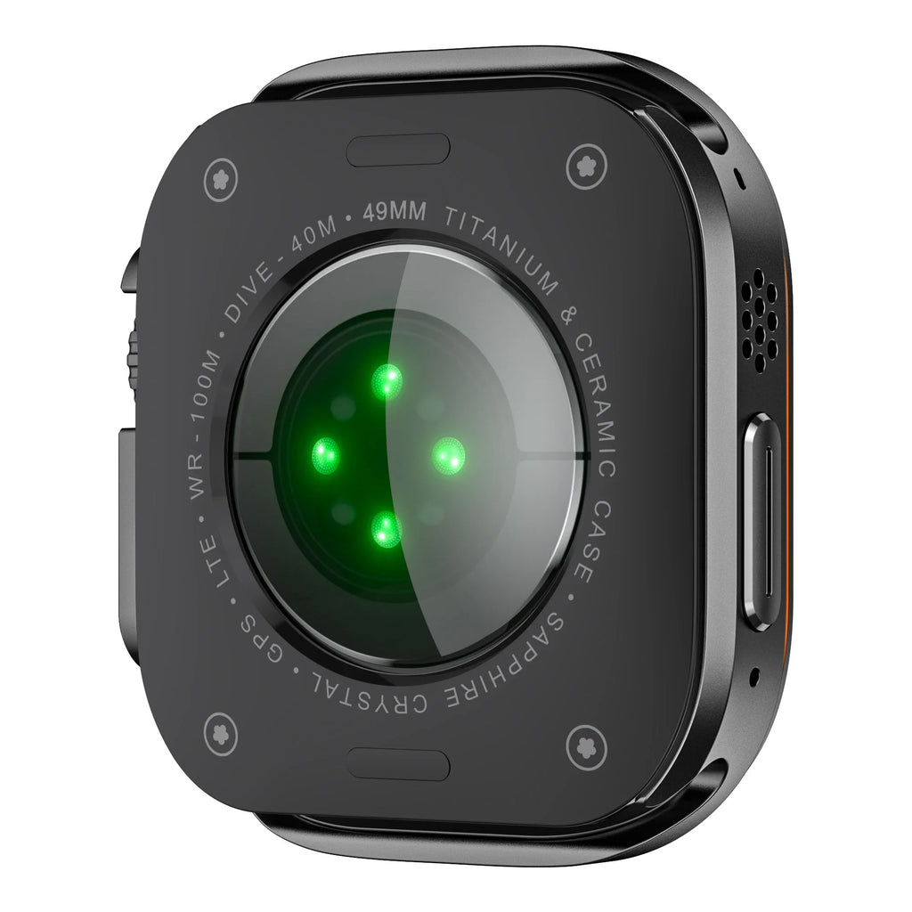 Halo Style Case for Apple Watch Ultra 2 3 49mm Metal Alloy Cover Hard Bumper for IWatch Ultra Full Protector Natural Black Color