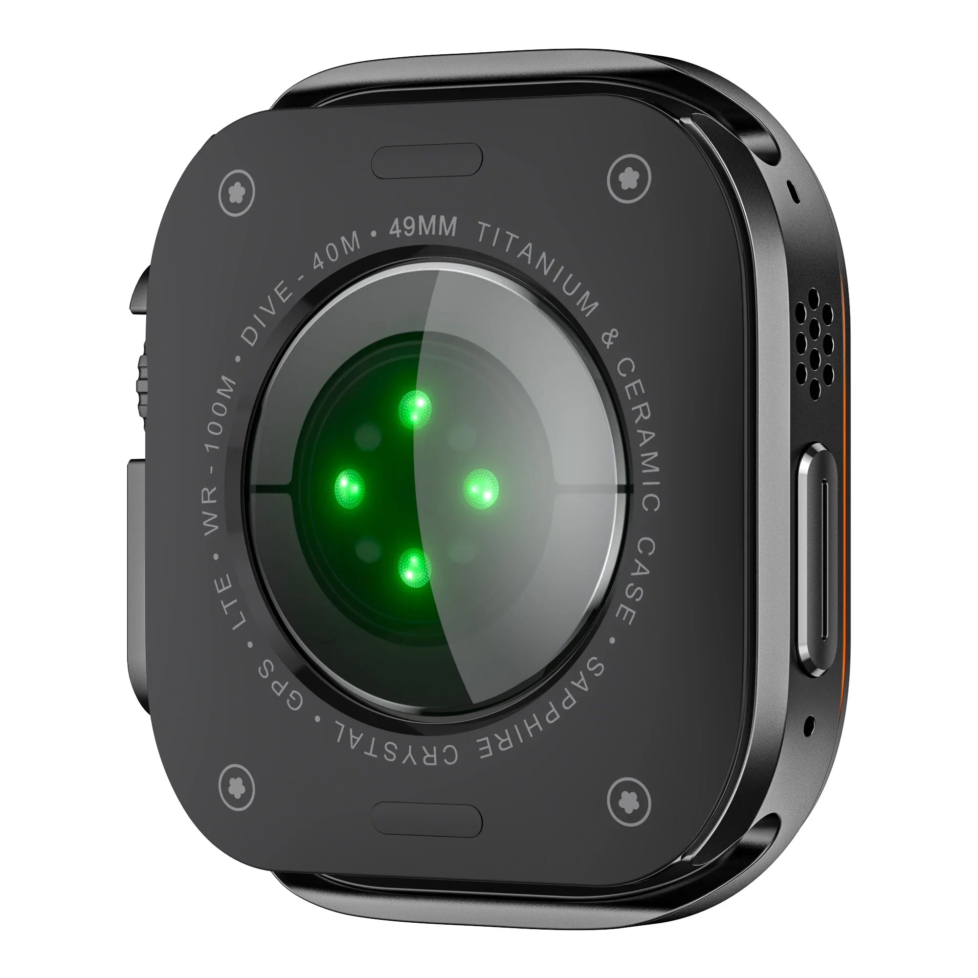Halo Style Case for Apple Watch Ultra 2 3 49mm Metal Alloy Cover Hard Bumper for IWatch Ultra Full Protector Natural Black Color