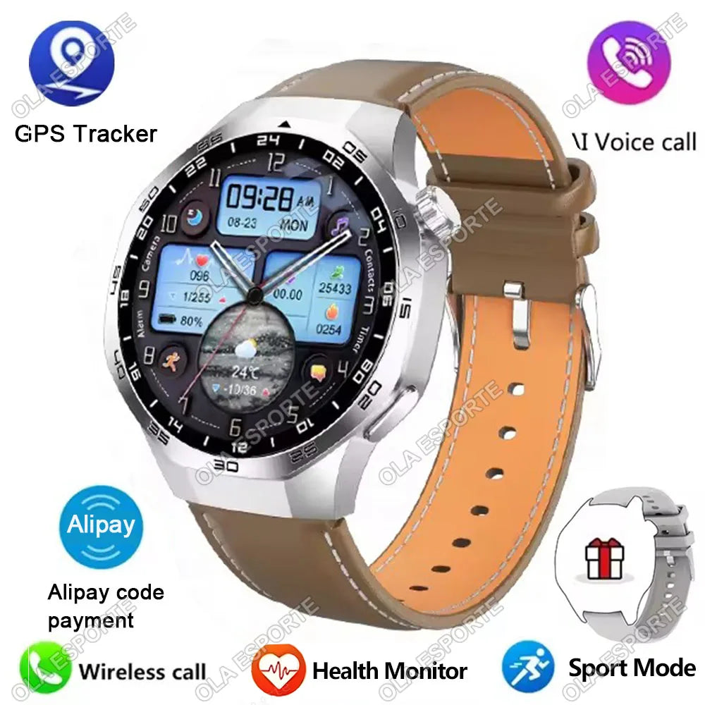 2026 New Smart Watch Men Watch 5 Pro 1.52 AMOLED Screen Bluetooth Call GPS Tracker NFC Heart Rate Dynamic Lsland SmartWatch Hw12