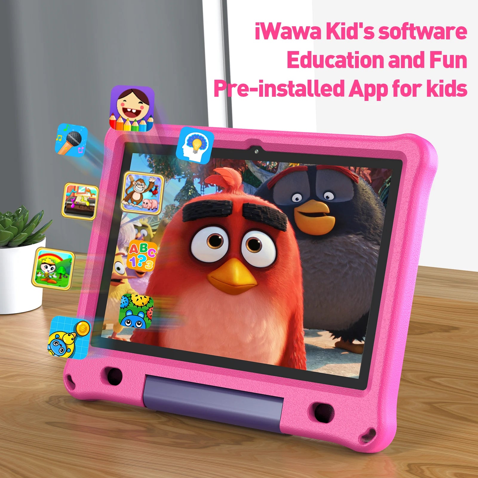 Pritom 10.1 Inch Kids Tablet Android 15 WIFI 6 Quad Core Processor 3GB RAM 64GB ROM YouTube with EVA Protective Case