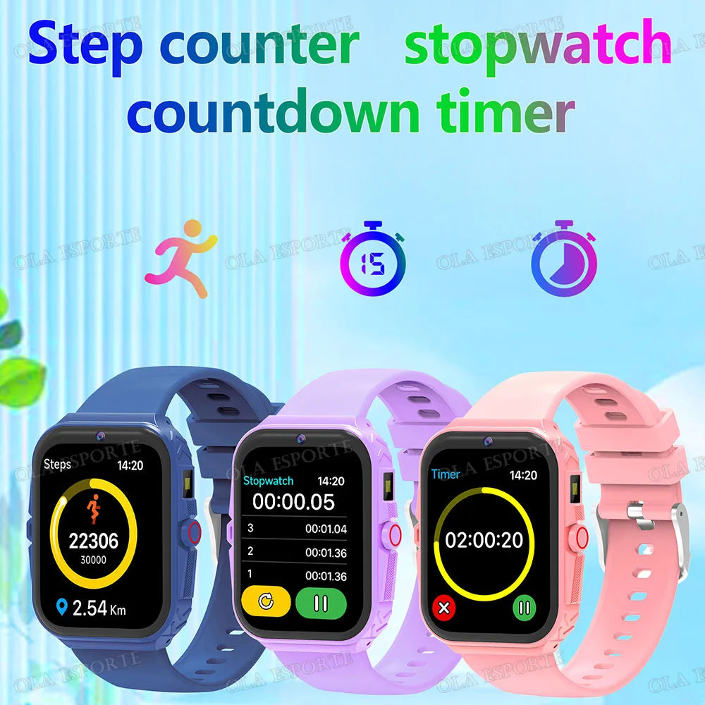 New Smart Watch For Children HD Touch Screen Camera 18 Games Sleep Monitoring Alarm Clock Calculator Birthday Gift Boy Girl HW12