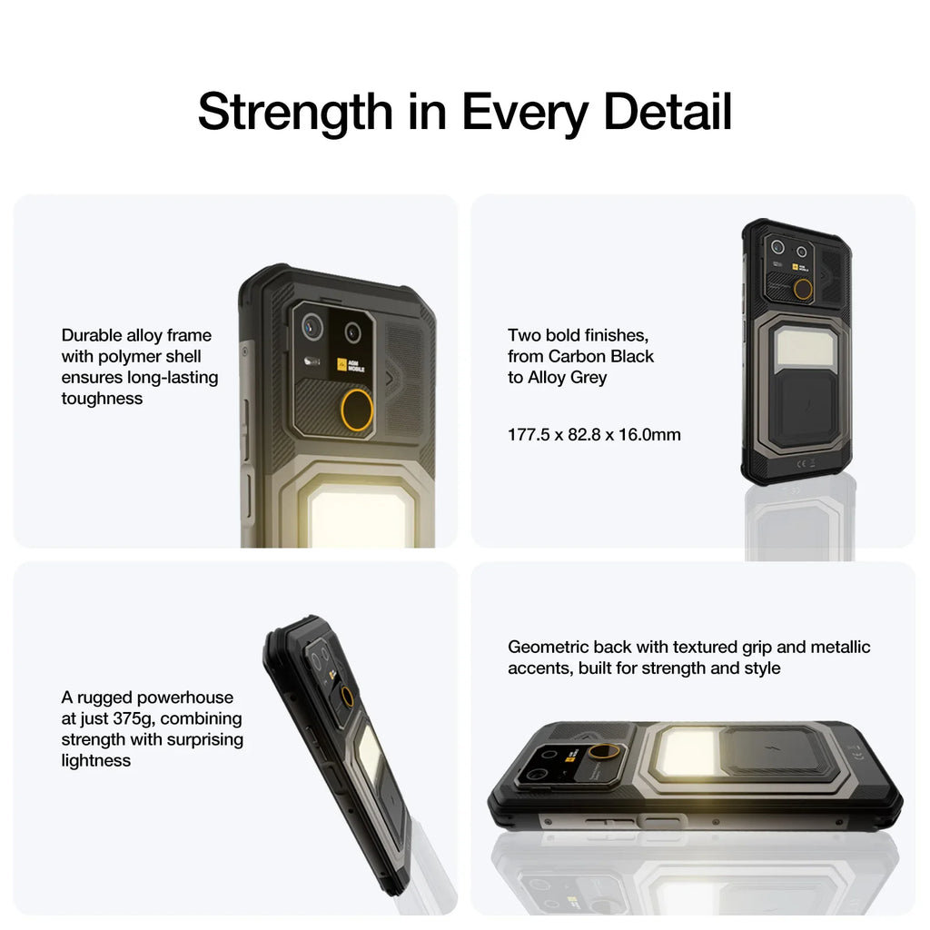 AGM G3 5G Rugged Phone 24GB(12+12) 512GB Wireless Charging 10000mAh Phone 6.72" 120Hz Dimensity 7300 Android15 Camping light