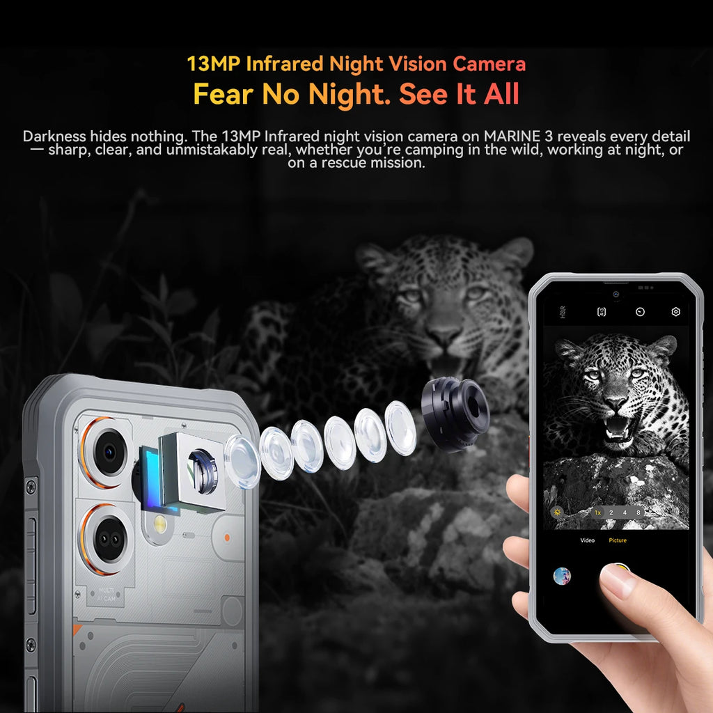 OSCAL MARINE 3 Rugged Smartphone Android 16, 6.56" HD+ Display 90Hz Helio G81 4GB Phone, 13MP+16MP Camera 5000mAh Mobile