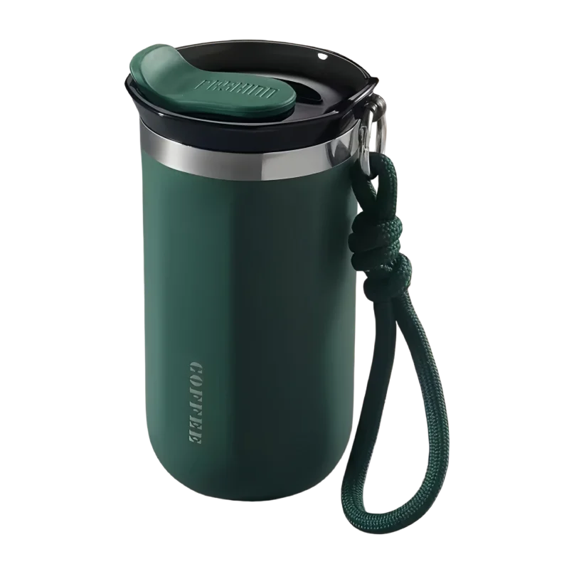 350ML 500ML Insulated Coffee Tumbler Stainless Steel Travel Mug with Lid Rope Handle Portable Thermal Cup for Car Office