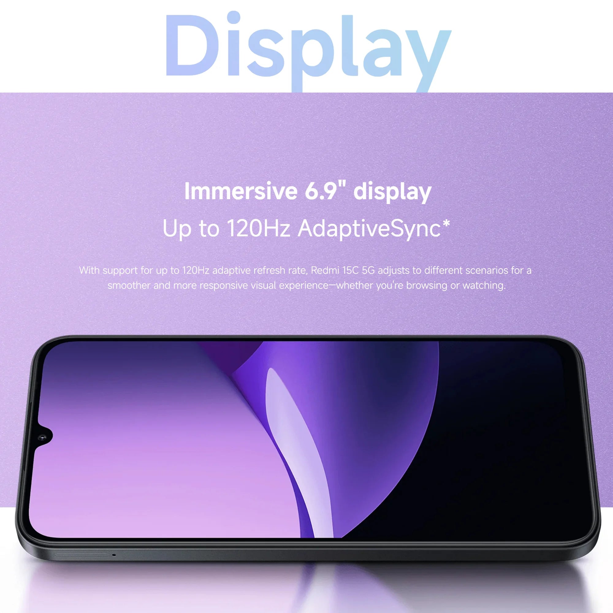 Xiaomi Redmi 15C 5G 4+128GB Global Version 120Hz 6.9“ Dot Drop Display 6nm MediaTek Dimensity 6300 processor 50MP 6000mAh 33W