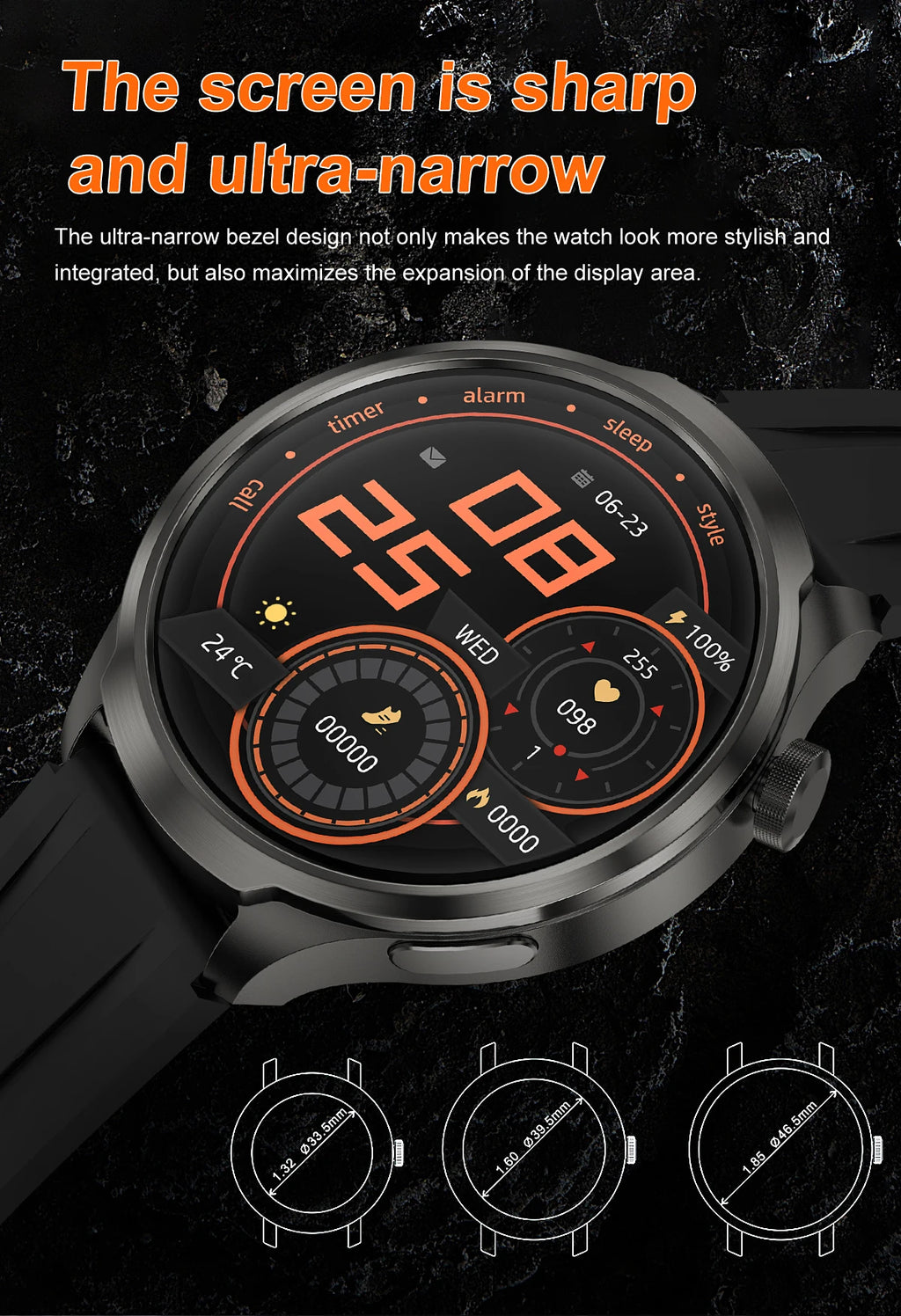 1.85-inch HD Sapphire Glass Smart Watch Men's GPS Movement Track NFC Bluetooth Call  Lingdong Island Health Detection Smartwatch