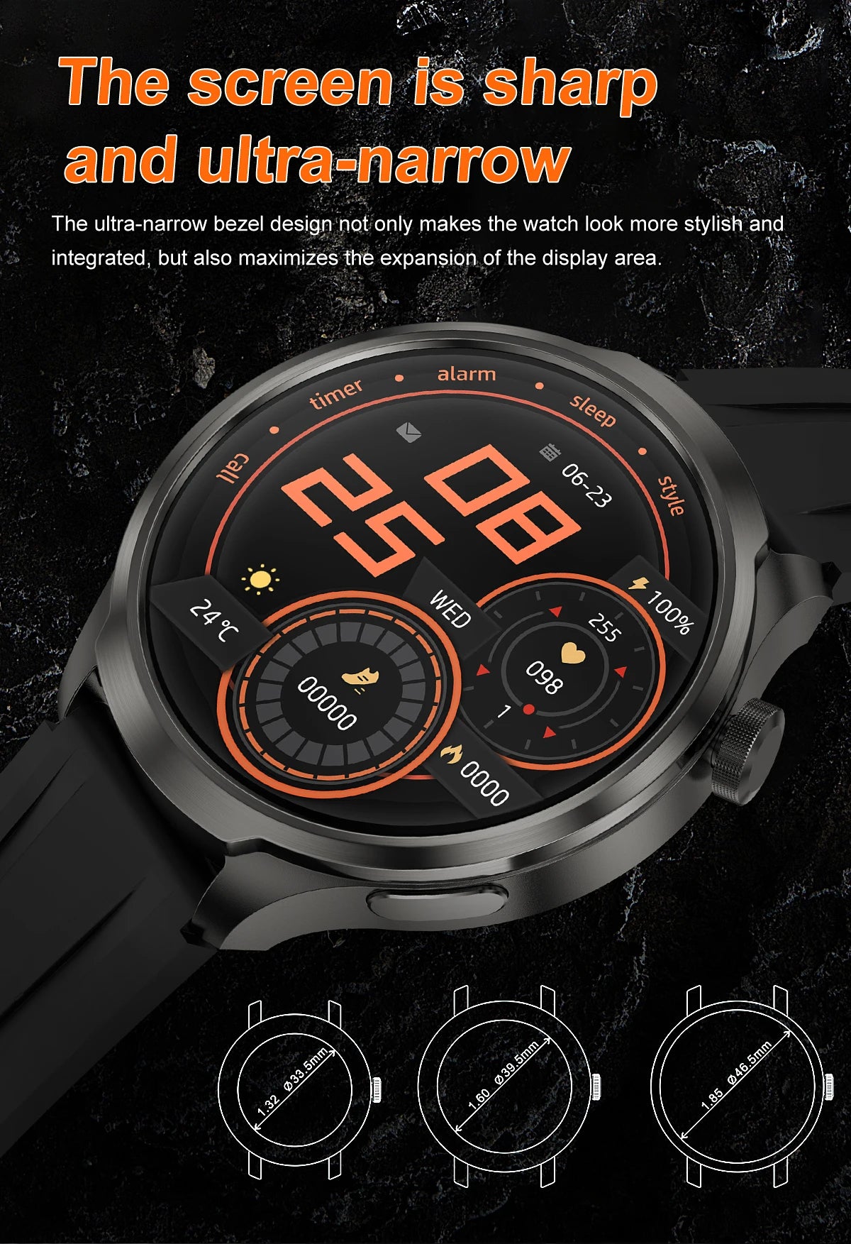 1.85-inch HD Sapphire Glass Smart Watch Men's GPS Movement Track NFC Bluetooth Call  Lingdong Island Health Detection Smartwatch